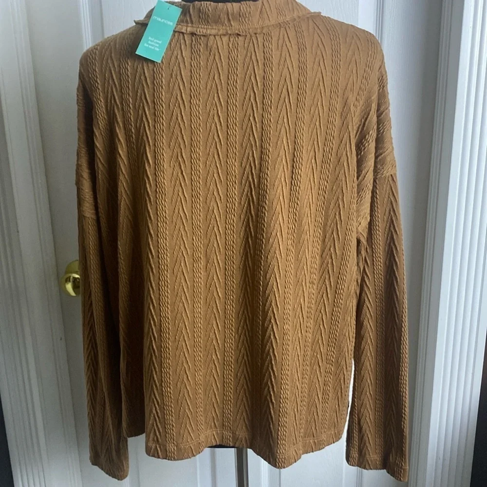 Maurices Carmel Color V-Neck Button Front Cardigan sz XL NWT